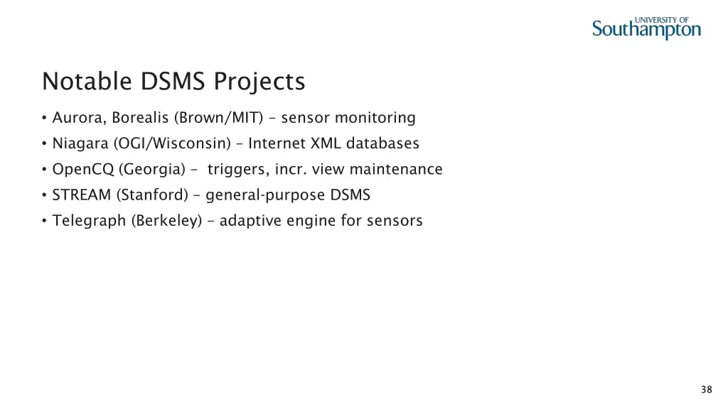 notable dsms projects