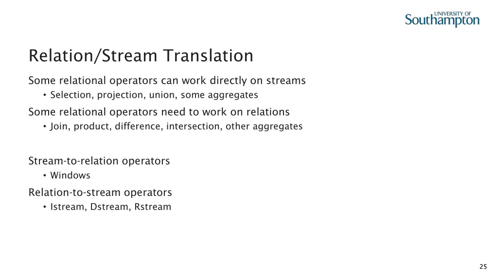 relation stream translation