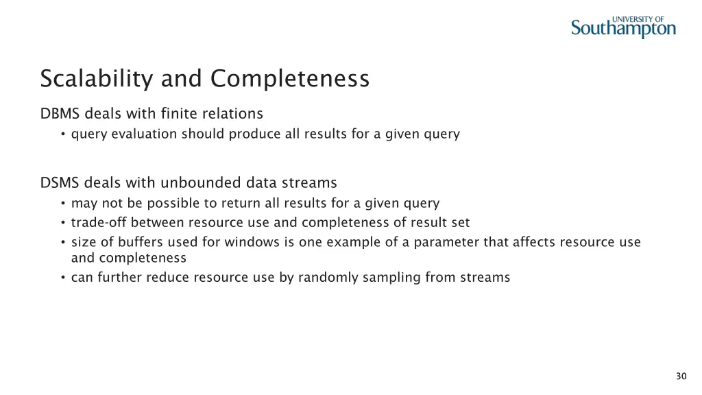 scalability and completeness