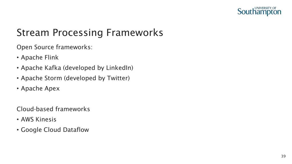 stream processing frameworks
