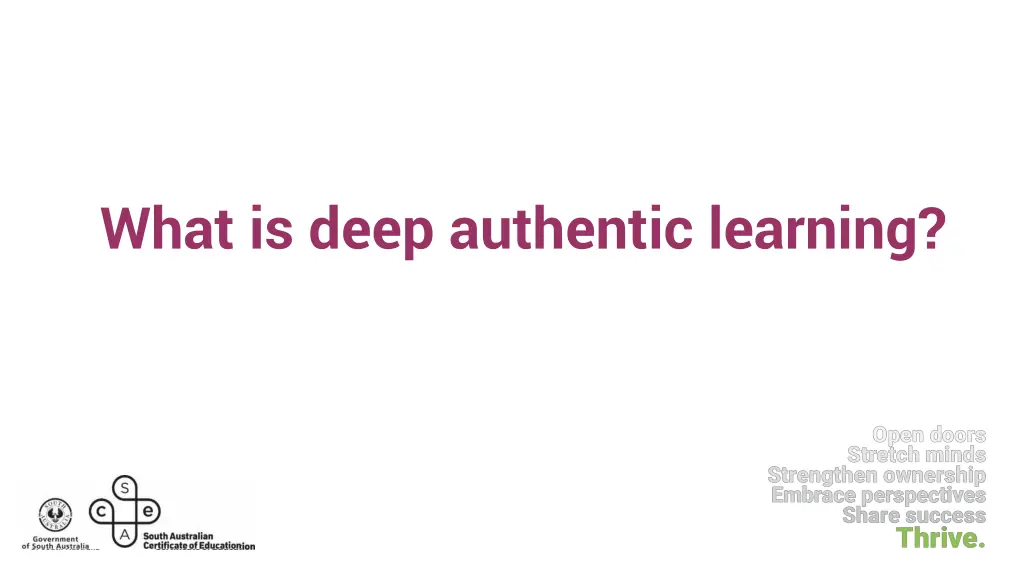 what is deep authentic learning