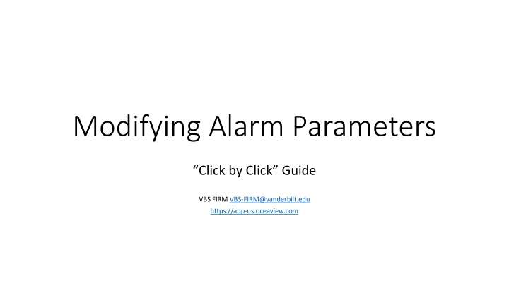 modifying alarm parameters
