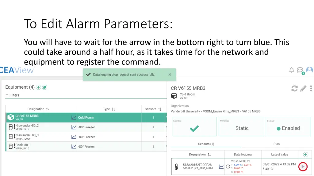 to edit alarm parameters 3