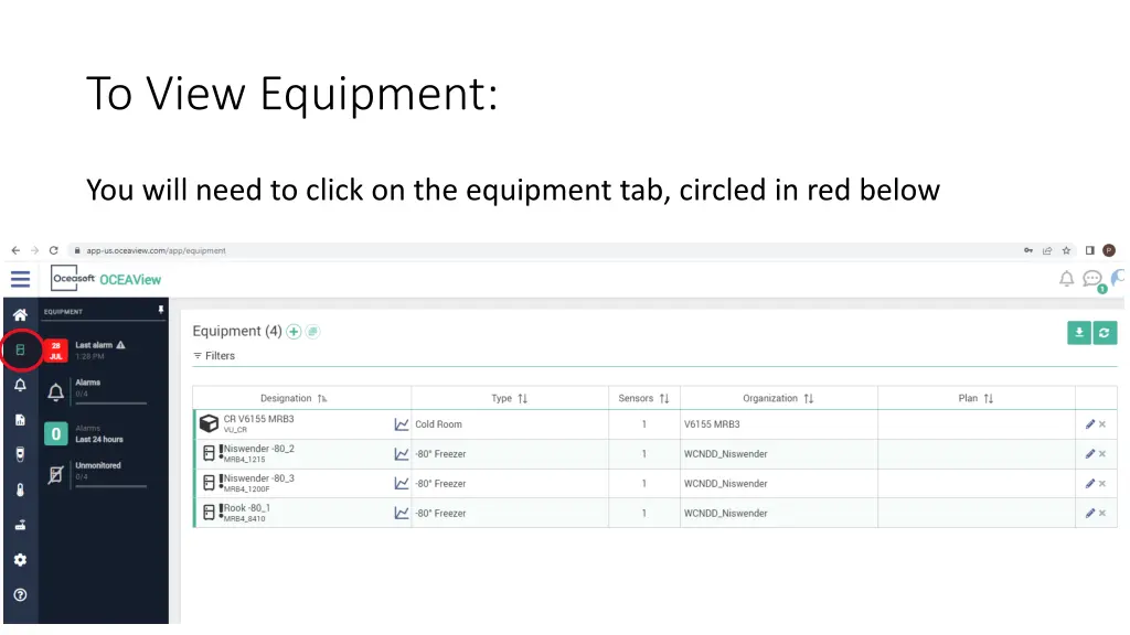 to view equipment 1