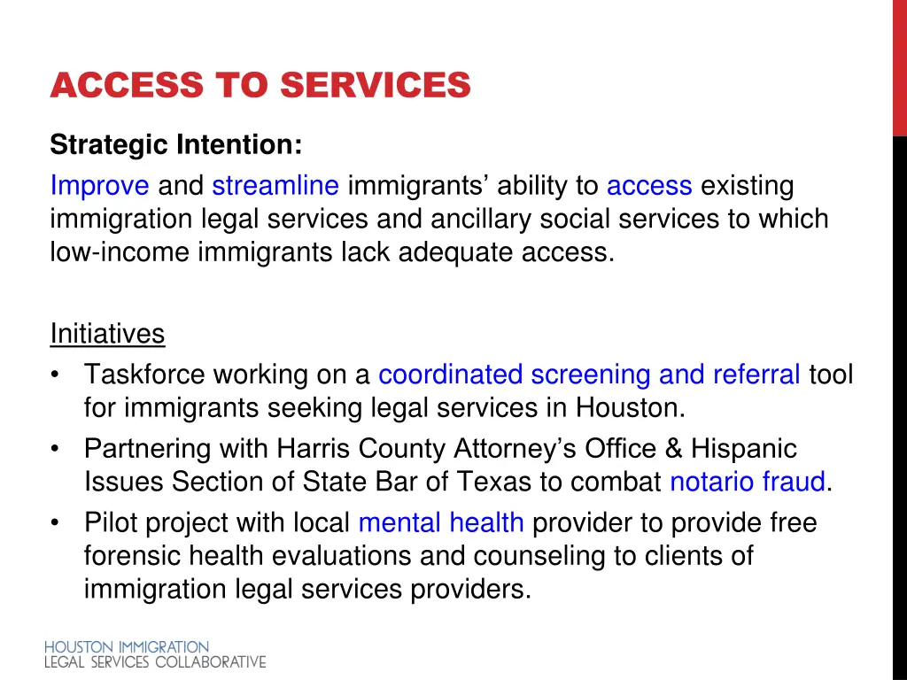 access to services
