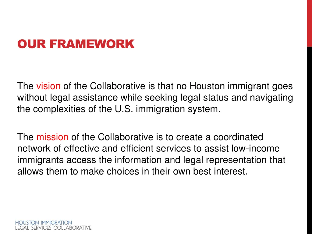 our framework