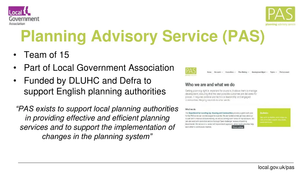 planning advisory service pas team of 15 part