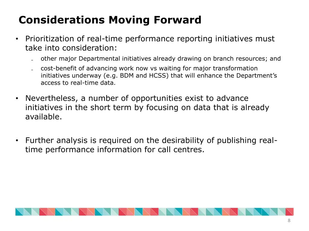 considerations moving forward