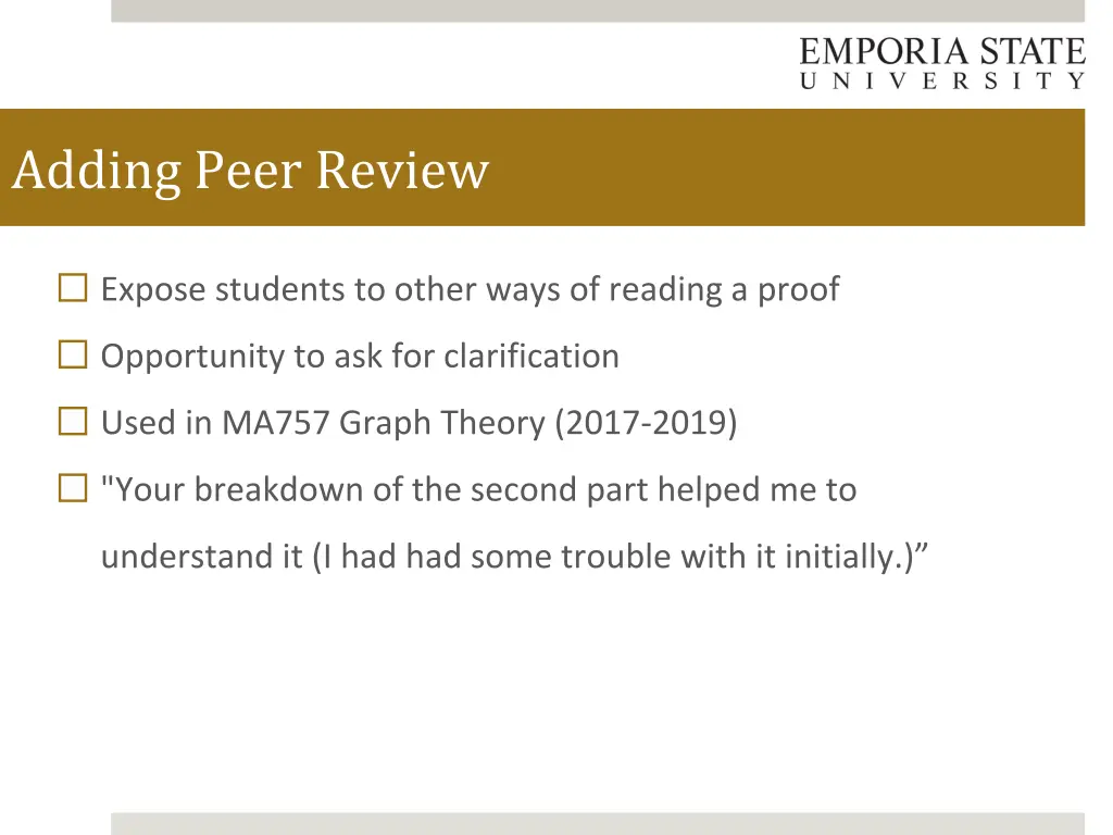 adding peer review