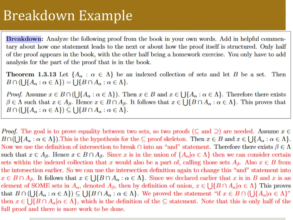 breakdown example