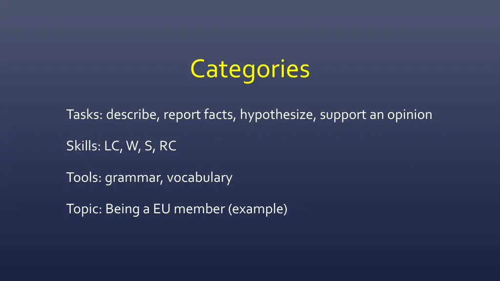 categories
