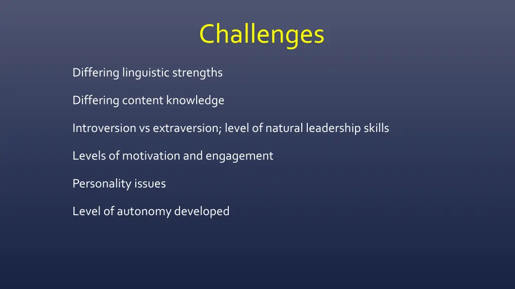 challenges