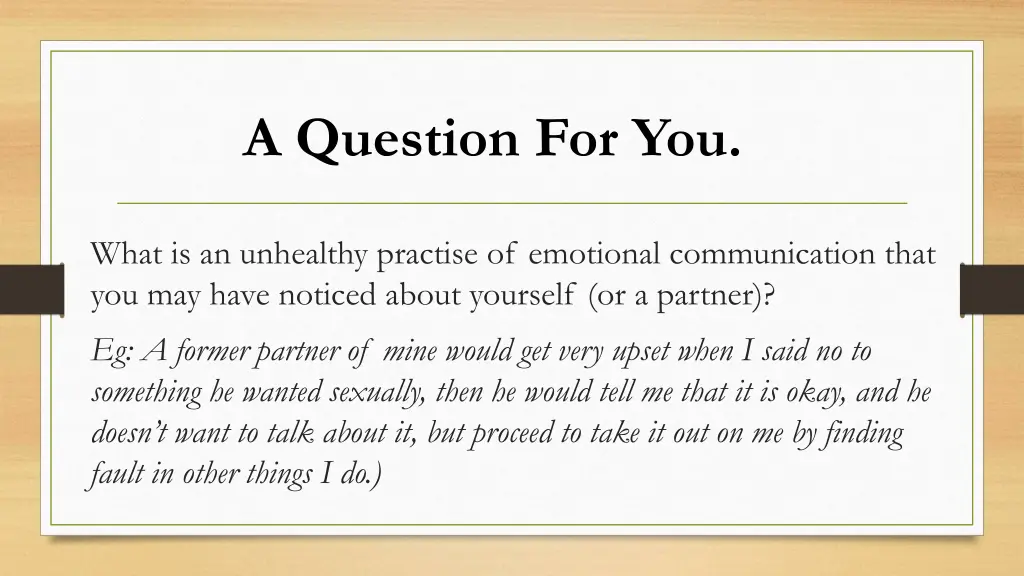 a question for you 5