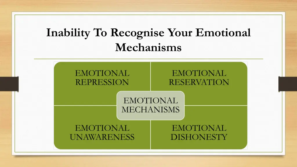 inability to recognise your emotional mechanisms