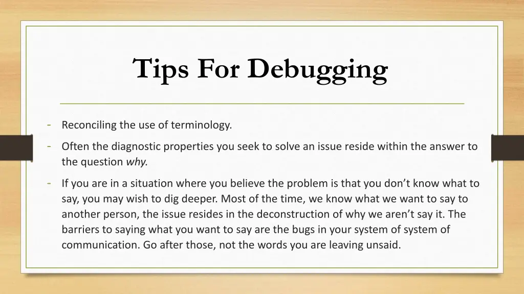 tips for debugging 1