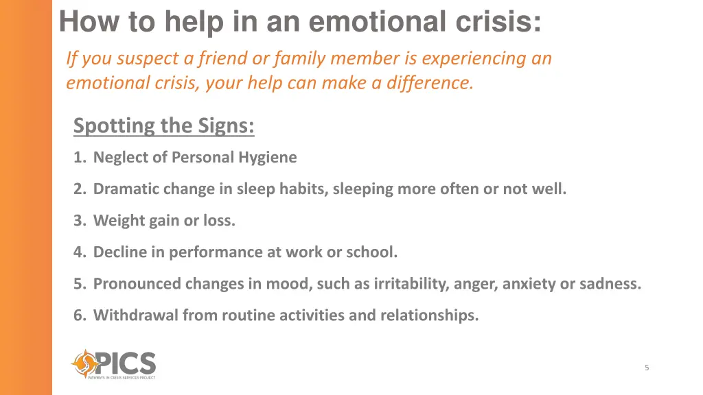 how to help in an emotional crisis