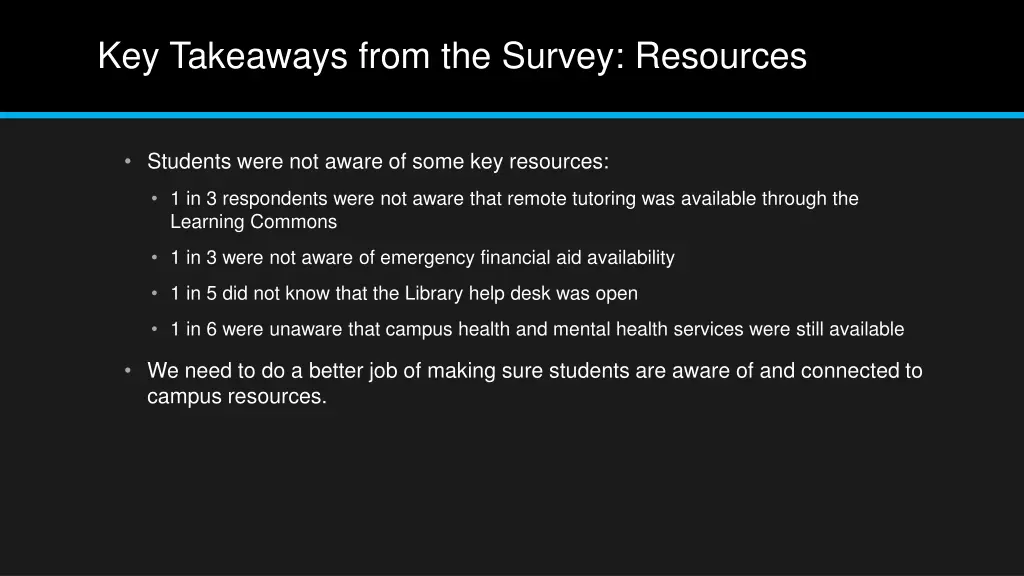 key takeaways from the survey resources