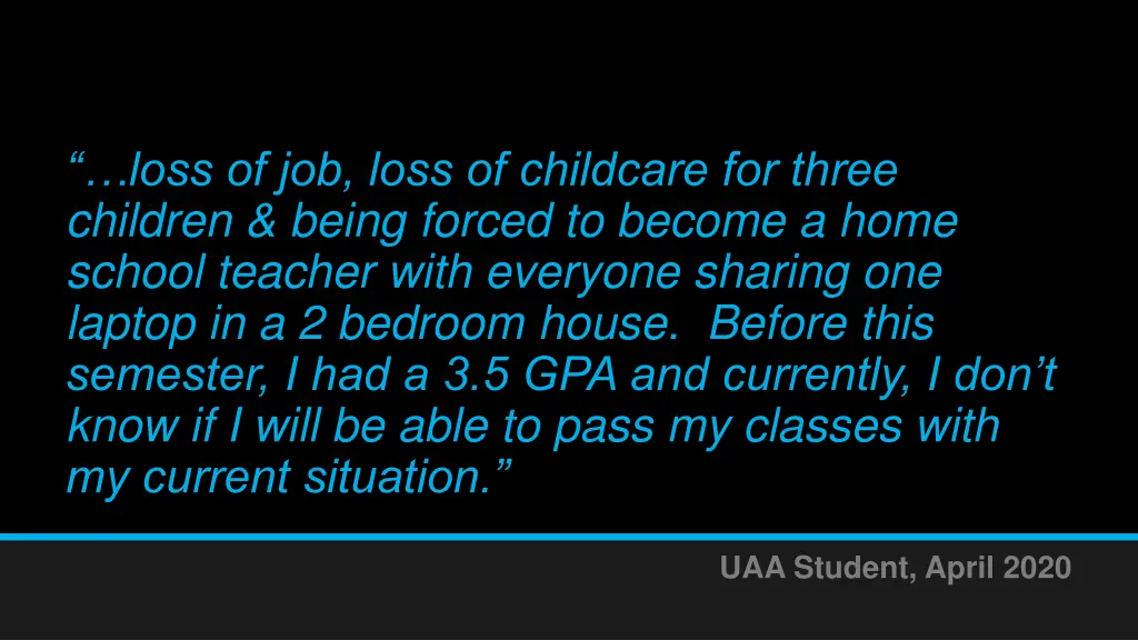 loss of job loss of childcare for three children