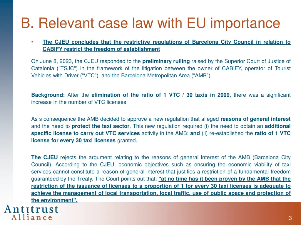 b relevant case law with eu importance