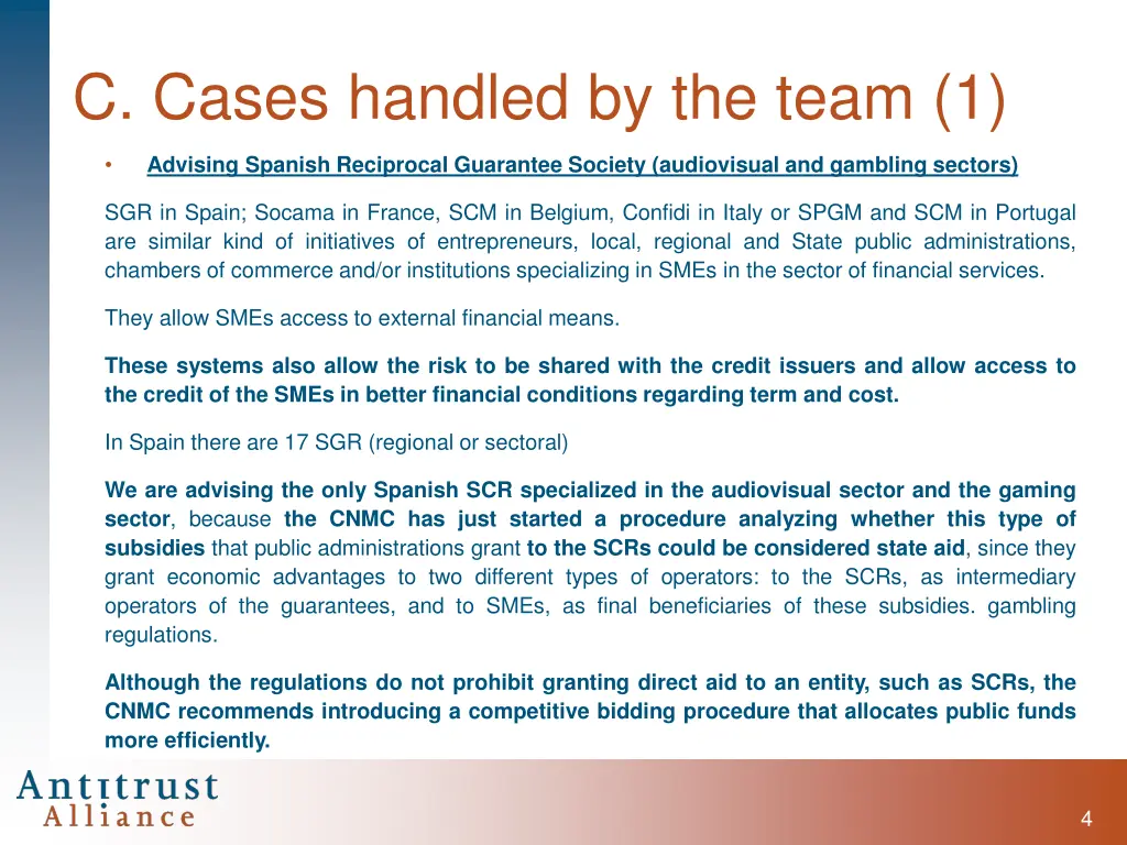 c cases handled by the team 1