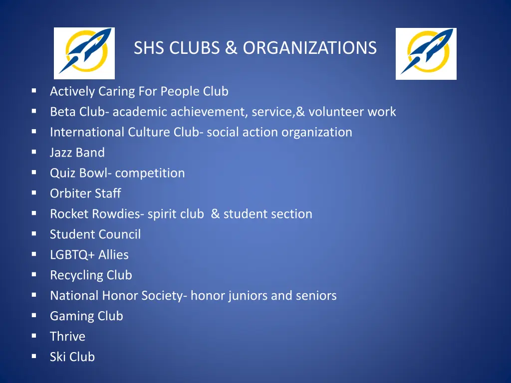 shs clubs organizations
