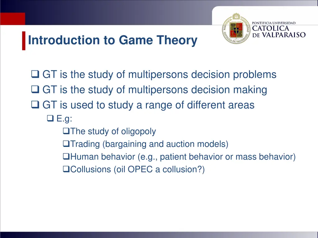 introduction to game theory