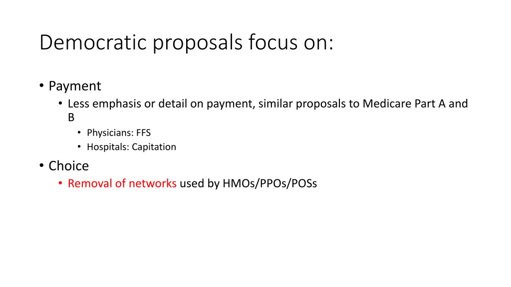 democratic proposals focus on 2