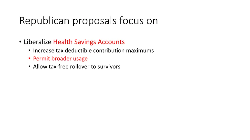 republican proposals focus on