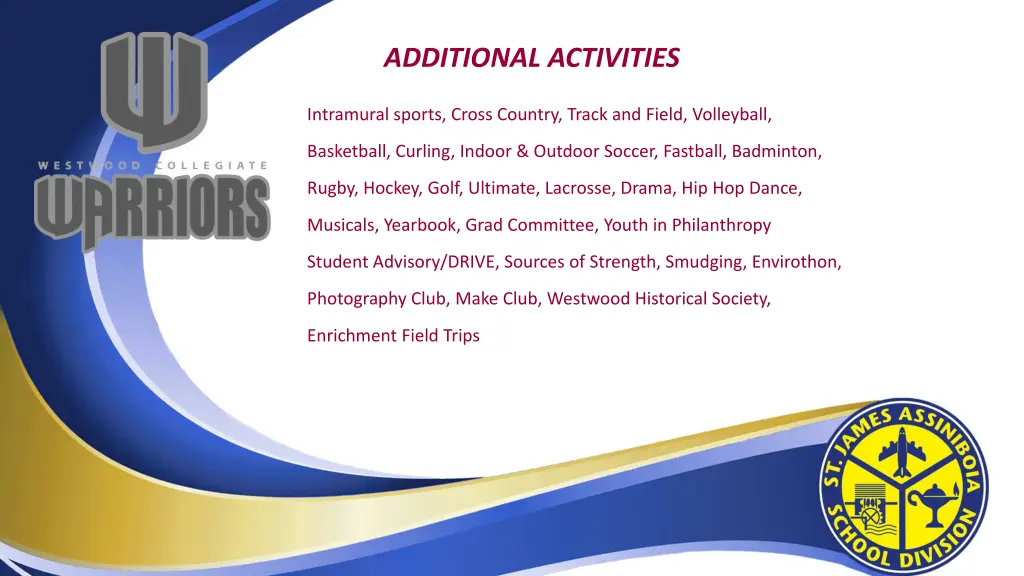 additional activities