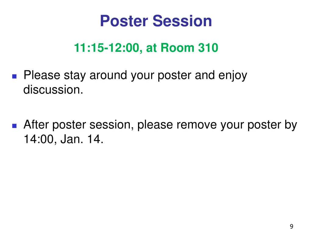 poster session