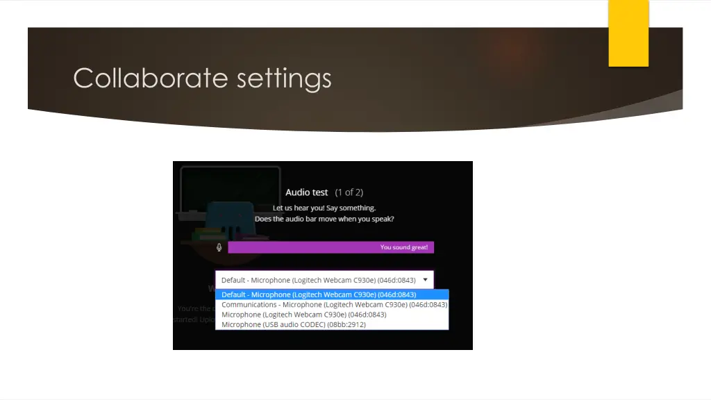 collaborate settings