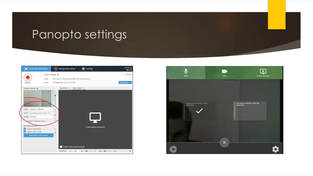 panopto settings