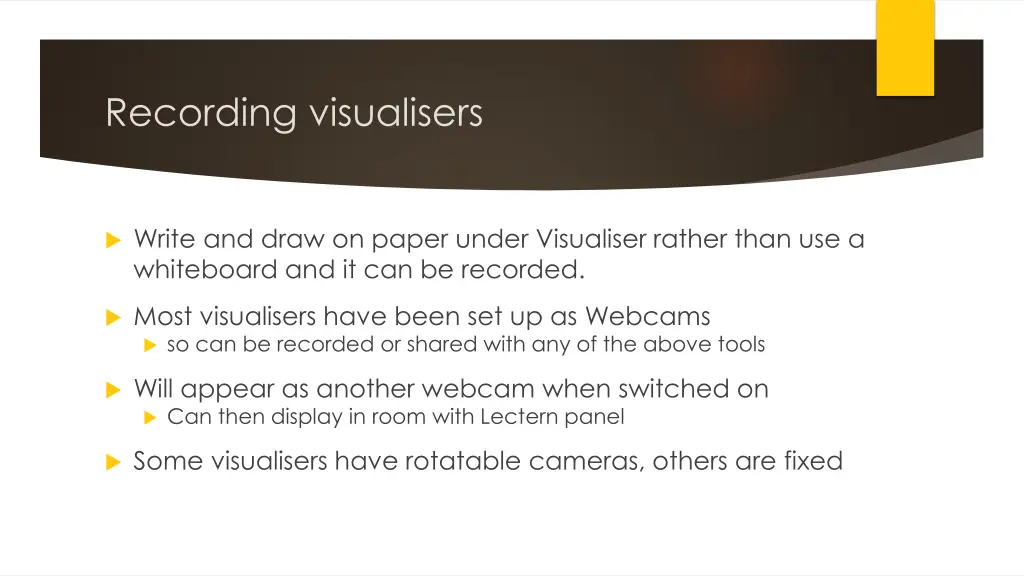 recording visualisers