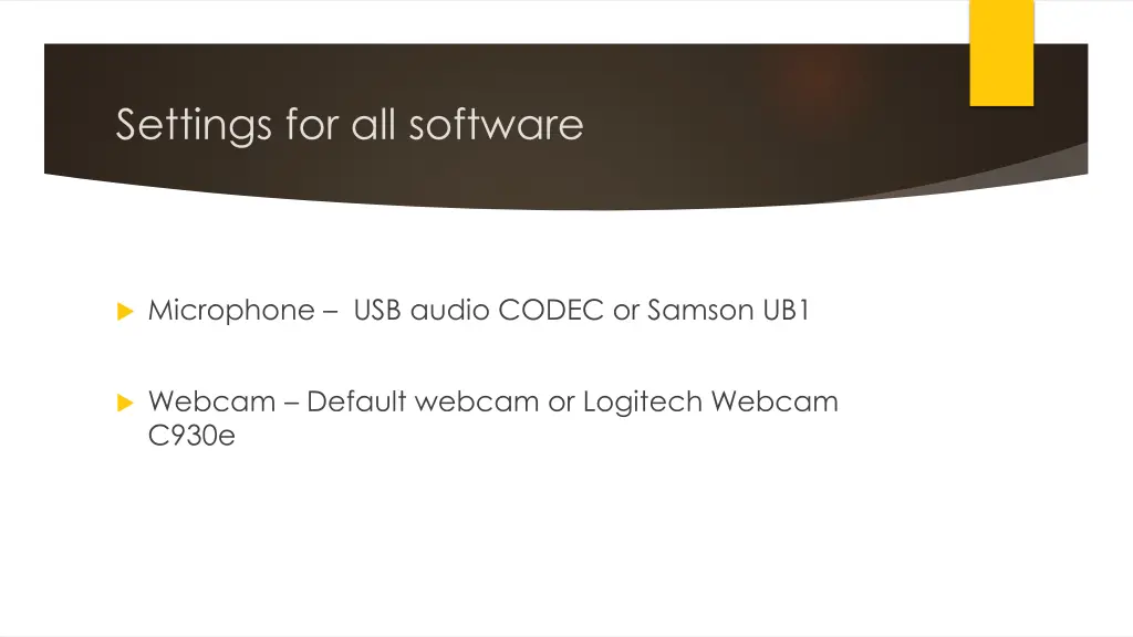 settings for all software