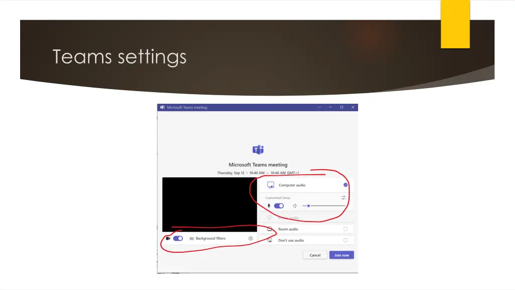 teams settings