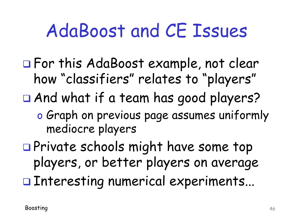 adaboost and ce issues