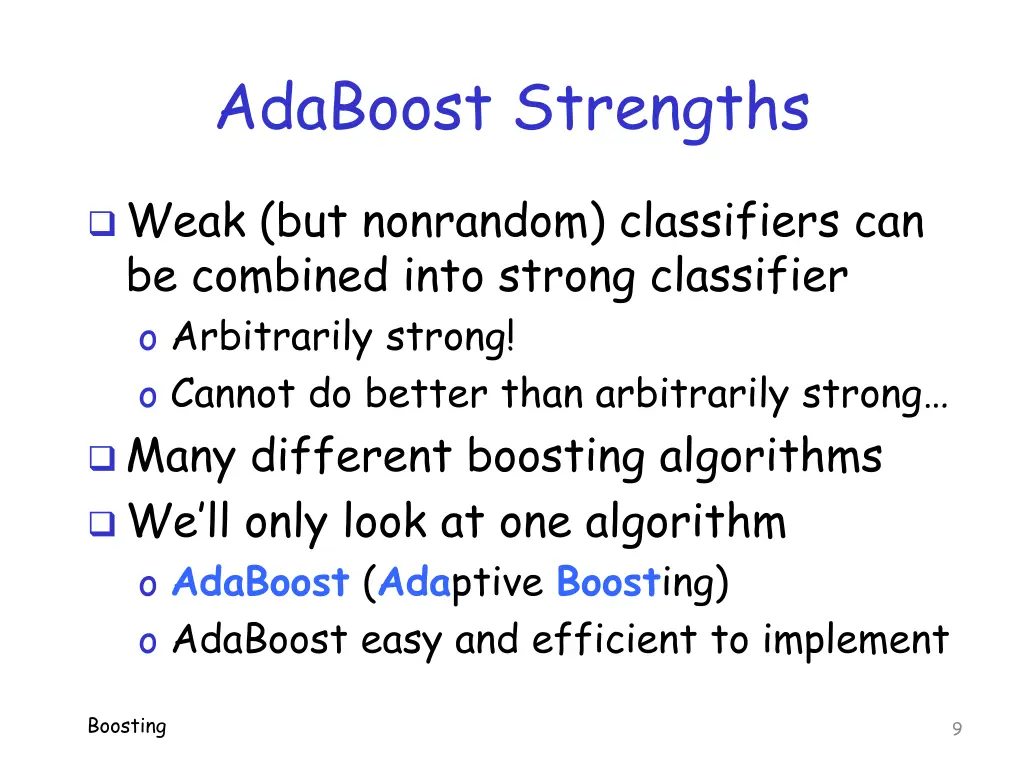 adaboost strengths