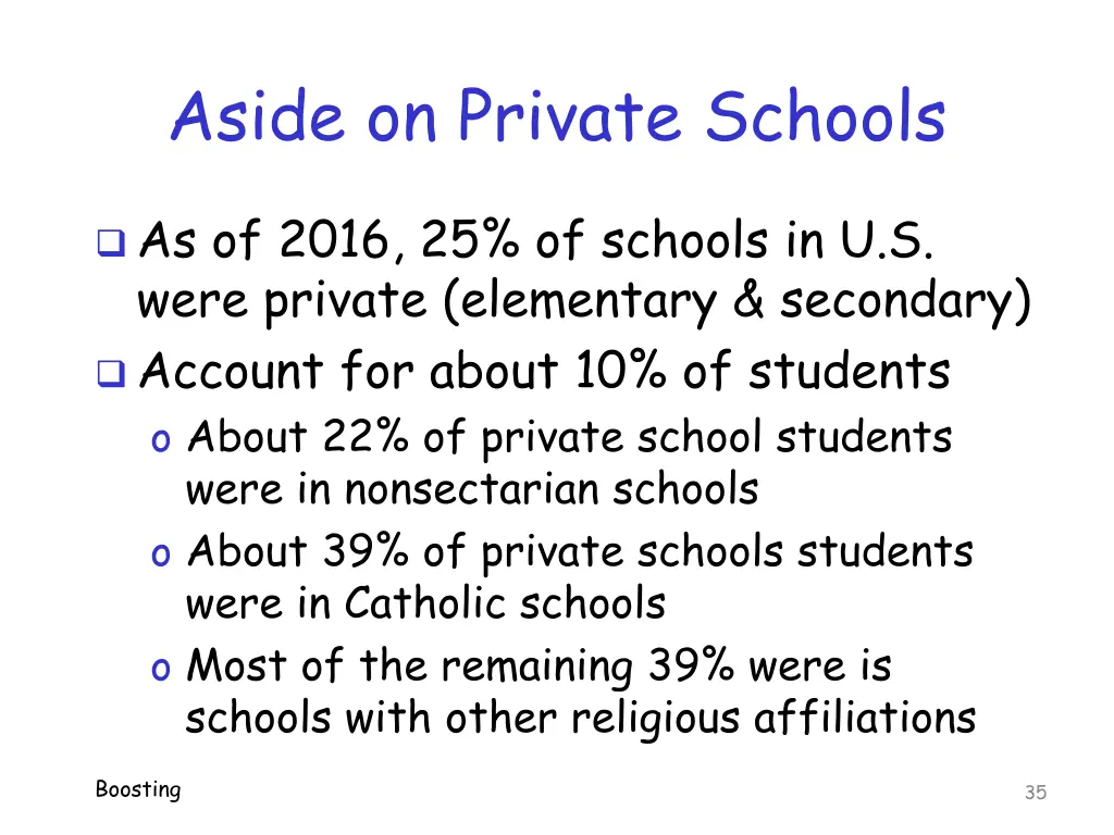 aside on private schools