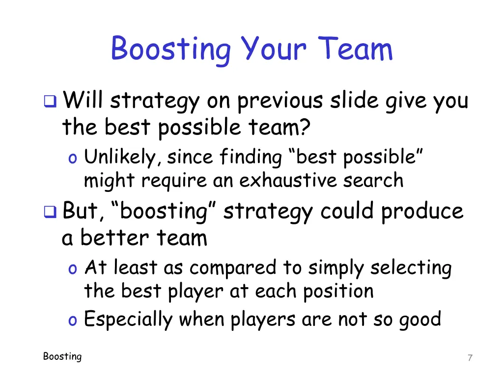 boosting your team