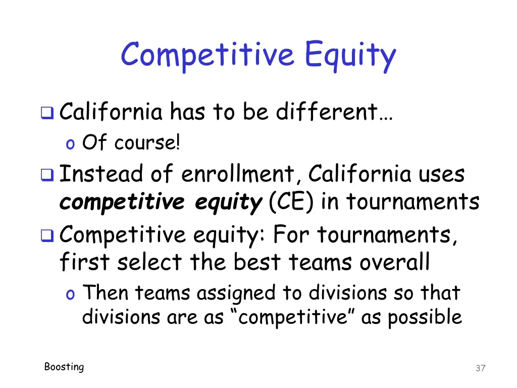 competitive equity