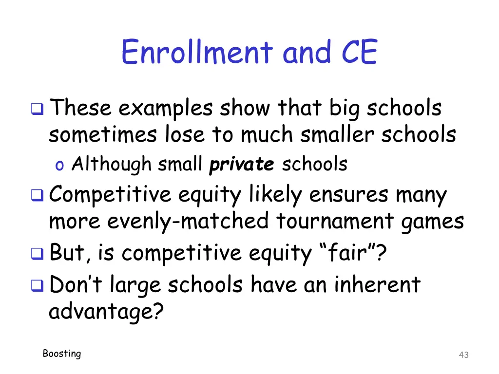 enrollment and ce