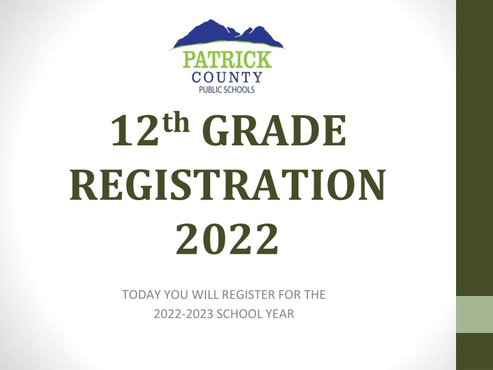 12 th grade registration 2022