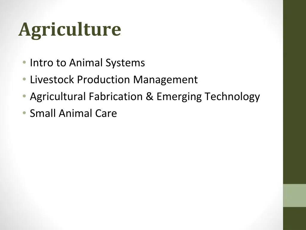 agriculture