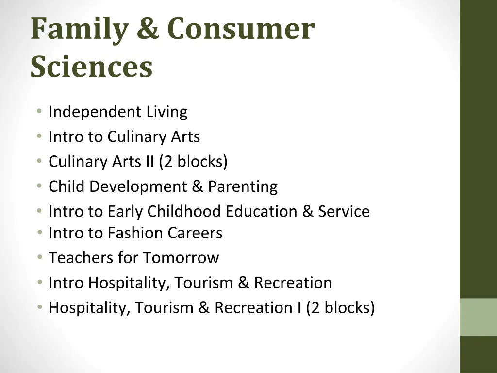 family consumer sciences