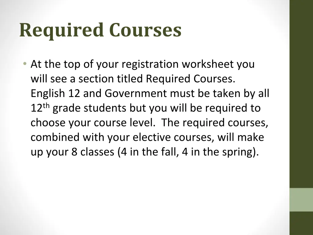 required courses