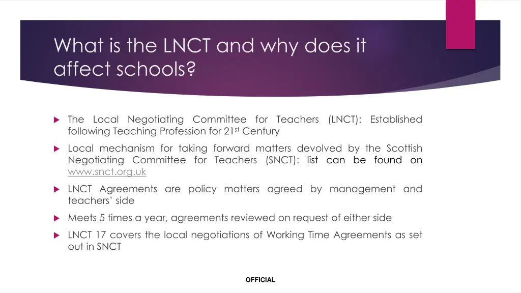 what is the lnct and why does it affect schools