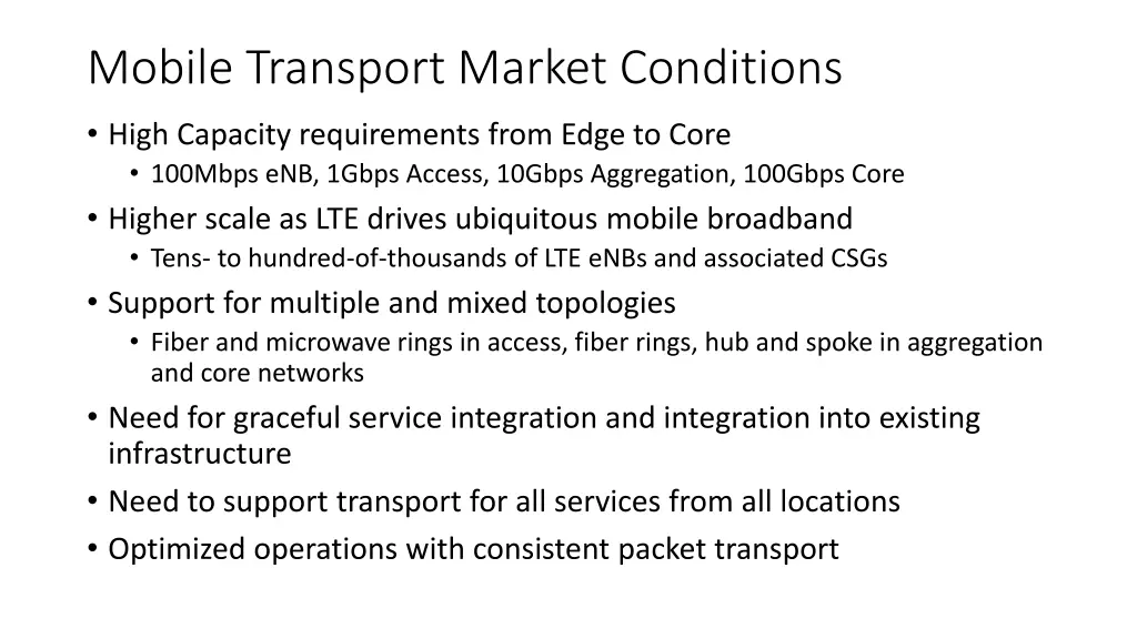 mobile transport market conditions
