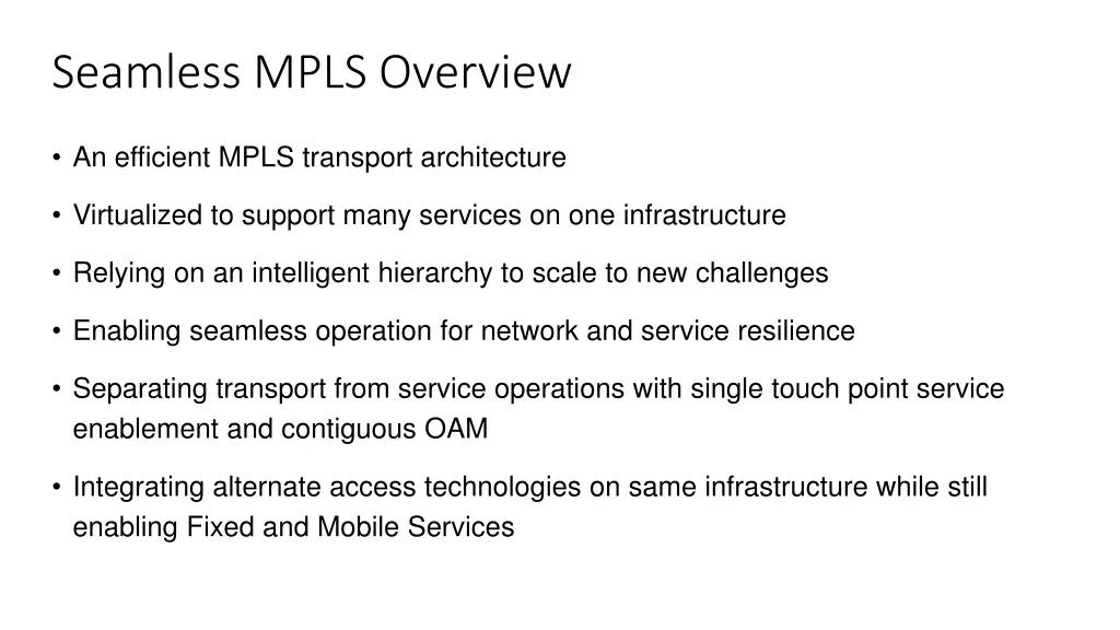seamless mpls overview