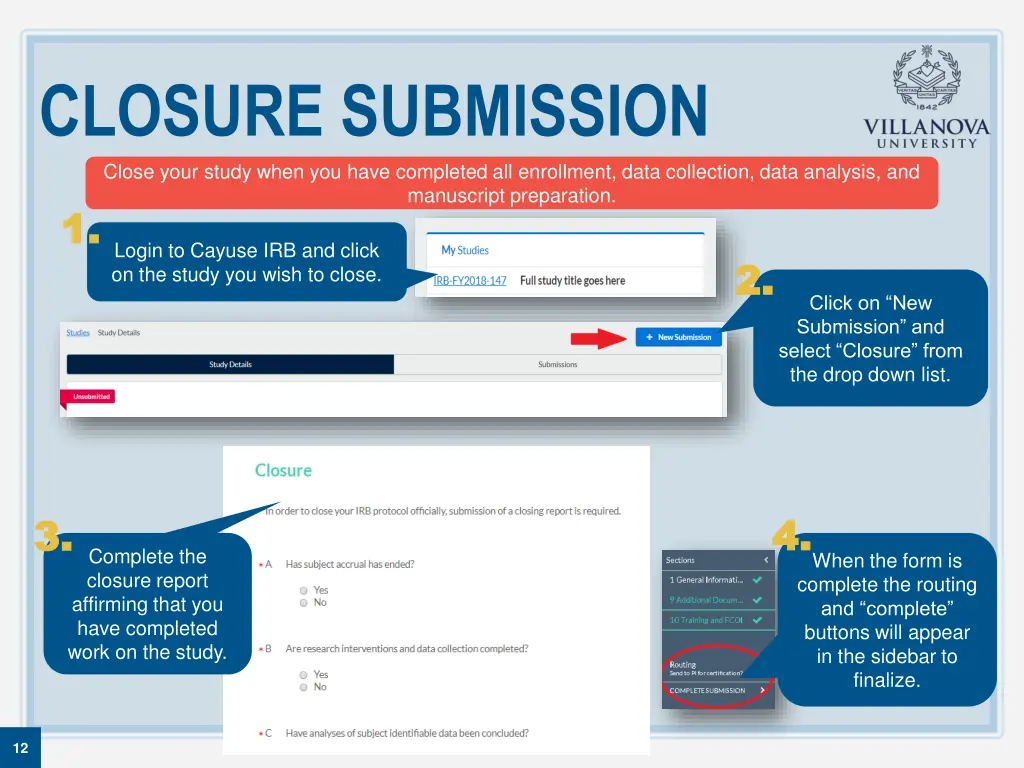 closure submission close your study when you have