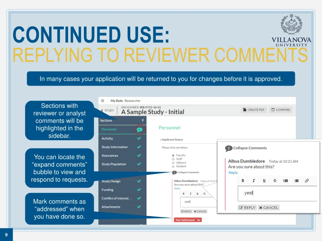 continued use replying to reviewer comments
